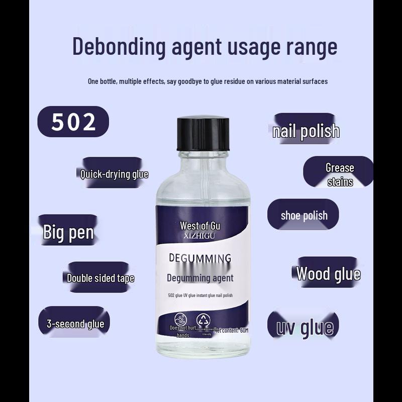 Quick-Dry Adhesive & Nail Art Debonder: Solvent 502/401 for Instant Glue Removal and Degumming