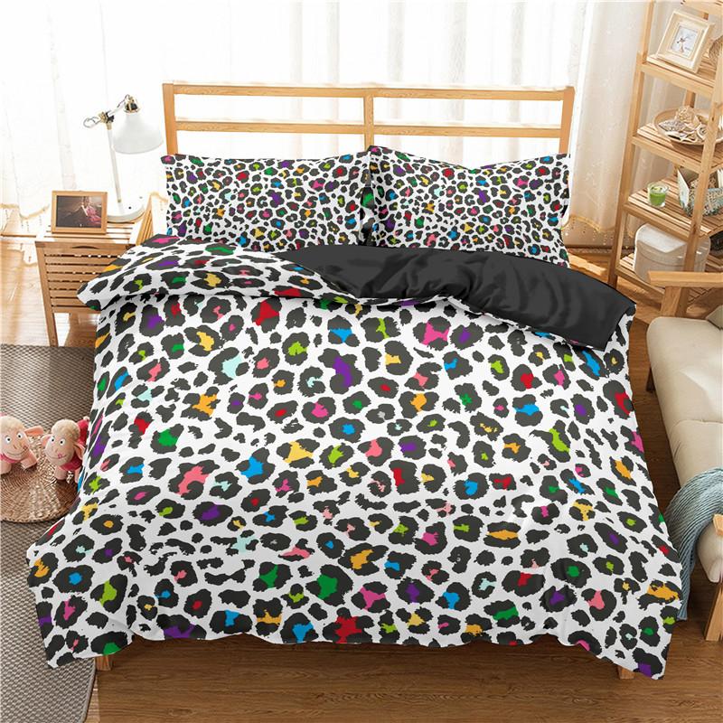 Leopard Print Duvet Cover Soft Butterfly Bedding Set King Twin Microfiber Animal Skin Fur Comforter Cover For Girls Boys Teens