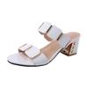 2023 Korean Fashion Mid-Heel Women's Sandals – Non-Slip Chunky Heel Summer Slippers for Female Students