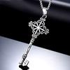Cool Gothic Mens Stainless Steel Hip Hop Key Pendant Necklace Men Silver Chain