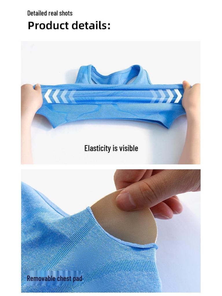 European American Yoga Sports Bra: Shock-Absorbing, Gathering Fit, Beautiful Back Design, Fitness Vest for Running and Yoga.