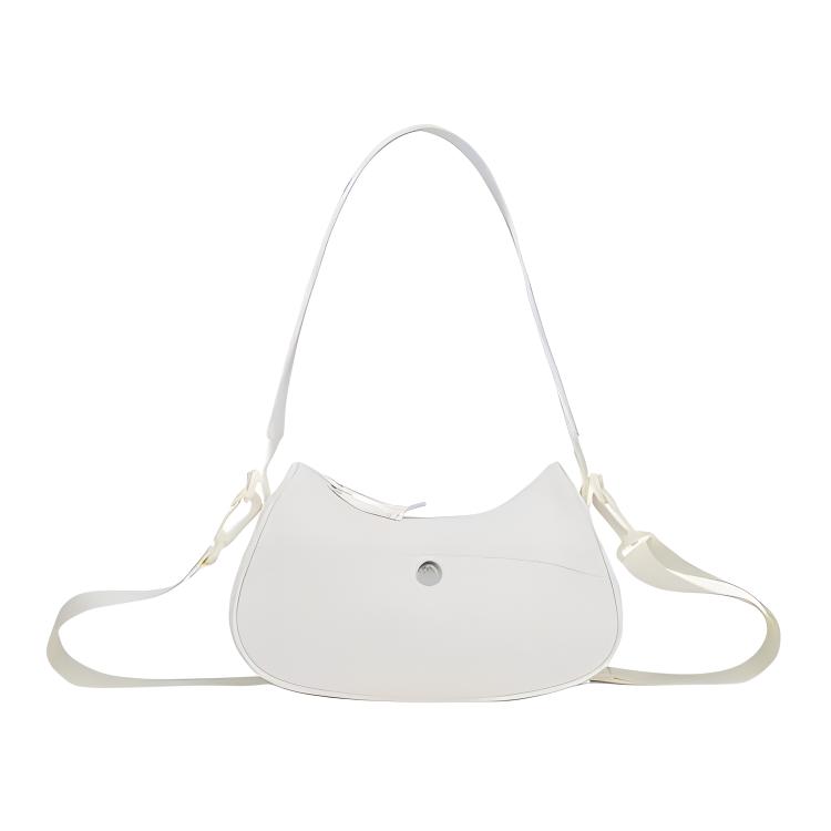 Converse Sports Casual Fashion Polyester Underarm Shoulder Bag Unisex Shoulder Bag White 10027650-A02 White