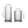 250ml/360ml Korean Style Cocktail Glass Art Design Juice Tea Cold Drink Cups Restaurant Iced Latte Coffee Cup Striped Glass Cup