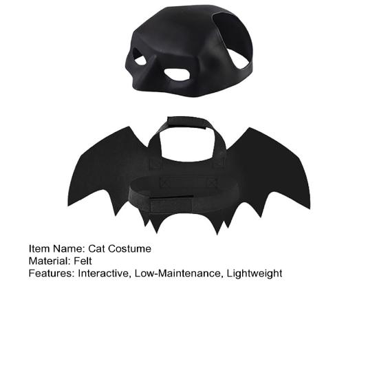 Halloween Cat Costume Bat Mask And Wings Set Creative Pet Clothes Interactive Holiday Outfit for Small Dogs Cats