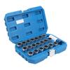 21pcs Anti Thief Wheel Lug Nut Key Stud Remover Tool with Toolbox 20 Locking Keys 17mm Socket