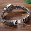 Factory Price S925 Sterling Silver Retro Men Hand-Woven Rattan and Grass Pattern Circular Color Blocking Trendy Bracelet Jewelry
