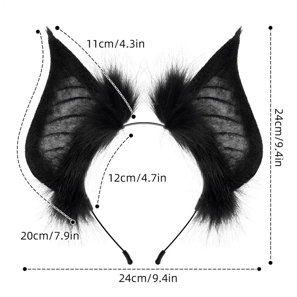 

Halloween Dark Bat Animal Ear Headband Simulation Headgear Cos Show Accessories Internet Celebrity Cosplay Hair Hoop чорний