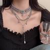Stars Pendant Multi-Layer Pearls Necklace Multilayer Stacked Cross Sweater Chain  Daily Wear