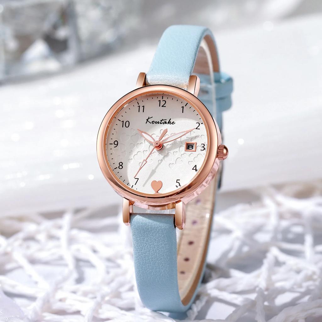 Fashion Love Digital Dial Women Watch Leather Strap Date Quartz Wristwatch Girls Clock Watches Montre Femme Dropshipipng Gifts
