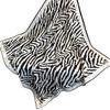 Women' Scarf 90X90 "Zebra Chic" - Black and White Scarf with Animal Pattern, Imitation Silk
