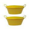 Contenitore Secchiello Fioriera Moderno in Metallo con Manici Design Impermeabile Adatto per Decorazione Piante in Multipli Colori 2 Pezzi