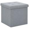 Day and Night - Day and Night Folding Stool with Light Gray Synthetic Linen Storage