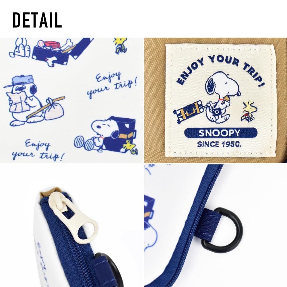 Enjoy your trip Snoopy travel slim wallet with round zipper SPMS-176