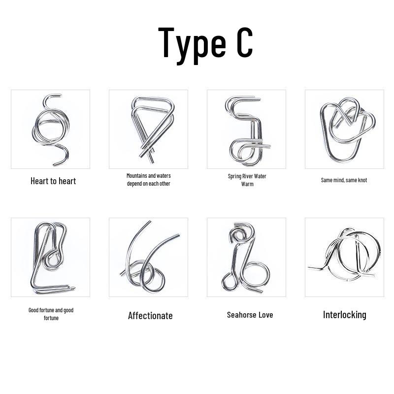 Nine Links Metal Puzzle Set: Disentanglement and Decompression Toys