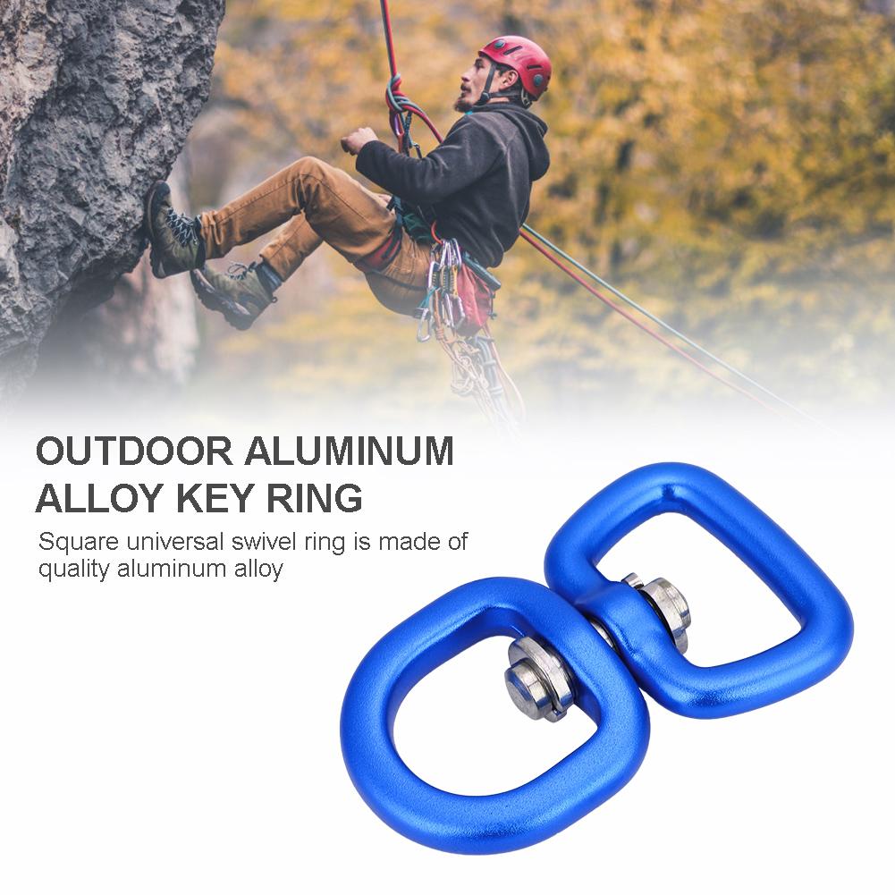 Outdoor Aluminum Alloy Key Ring Connection Rotary Swivel Buckle Adapter Dark Blue
