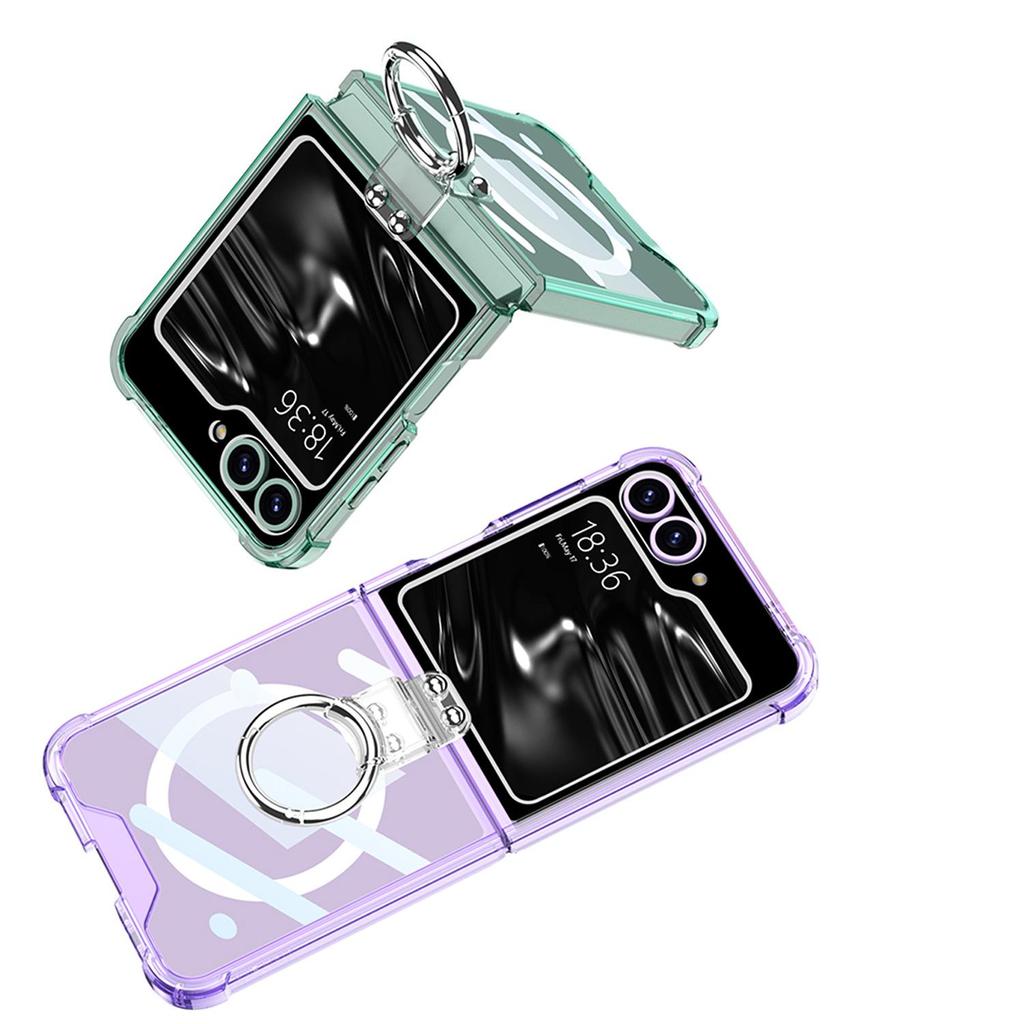Samsung Flip6 Foldable Phone Case: Anti-collision Protective Cover with Airbag, Finger Ring, and Wireless Charging Compatibility