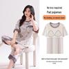 Women's Antibacterial Cotton Pajamas with Built-in Bra Pads - Short Sleeve, Cute & Comfortable Summer Loungewear Set