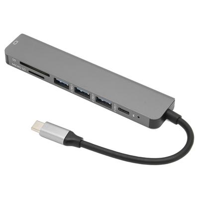 USB C Hub 7 In 1 Multiport Aluminum Alloy HD USB C To 4K 30HZ HD Multimedia Interface Ethernet To