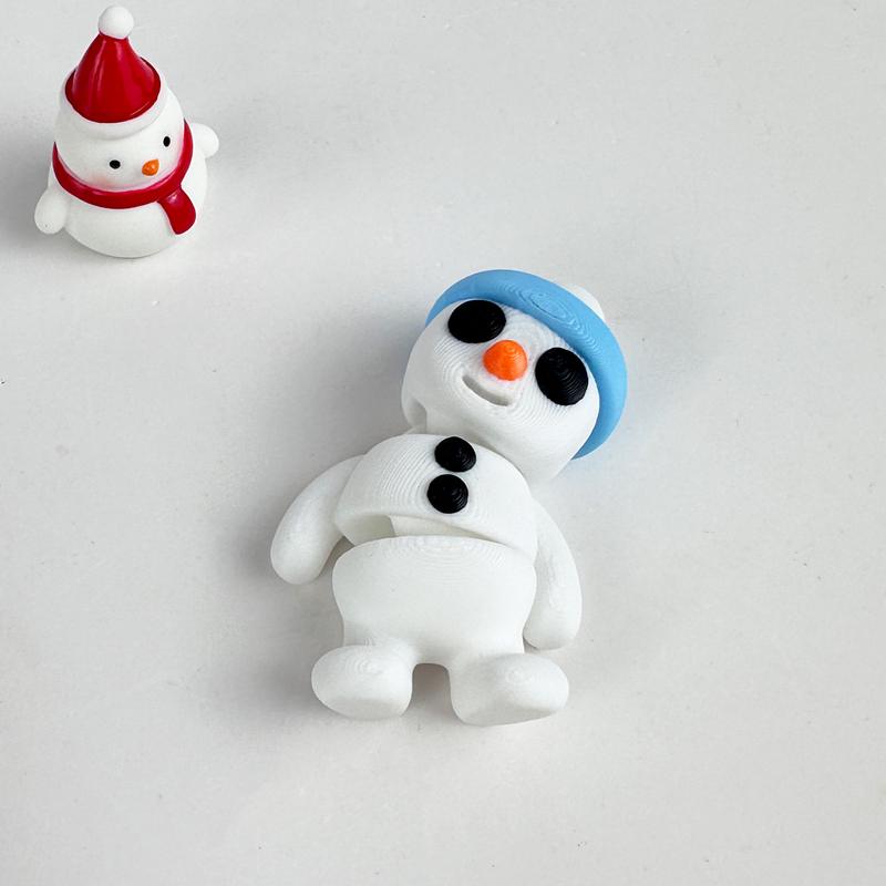 3D-gedruckte Weihnachts-Schneemann-Figur Niedlicher Miniatur-Schneemann Mikro-Landschaftsdekorationen Desktop Festlicher Schmuck Geschenk