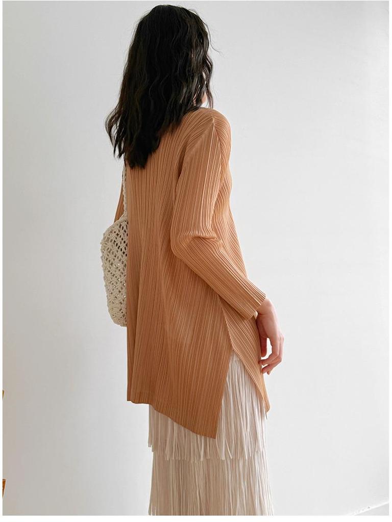 2026 Spring Miyake Pleated High-End Casual Mid-Length Top