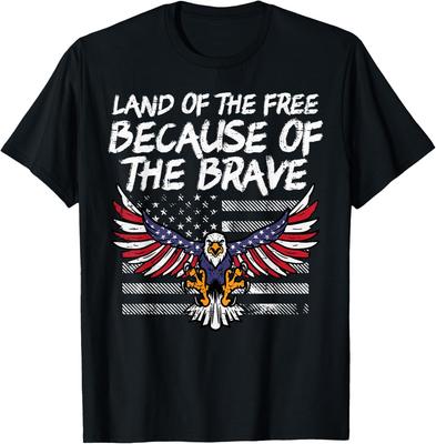 Land Of The Free Because Of Brave Eagle US Flag Unisex T-Shirt