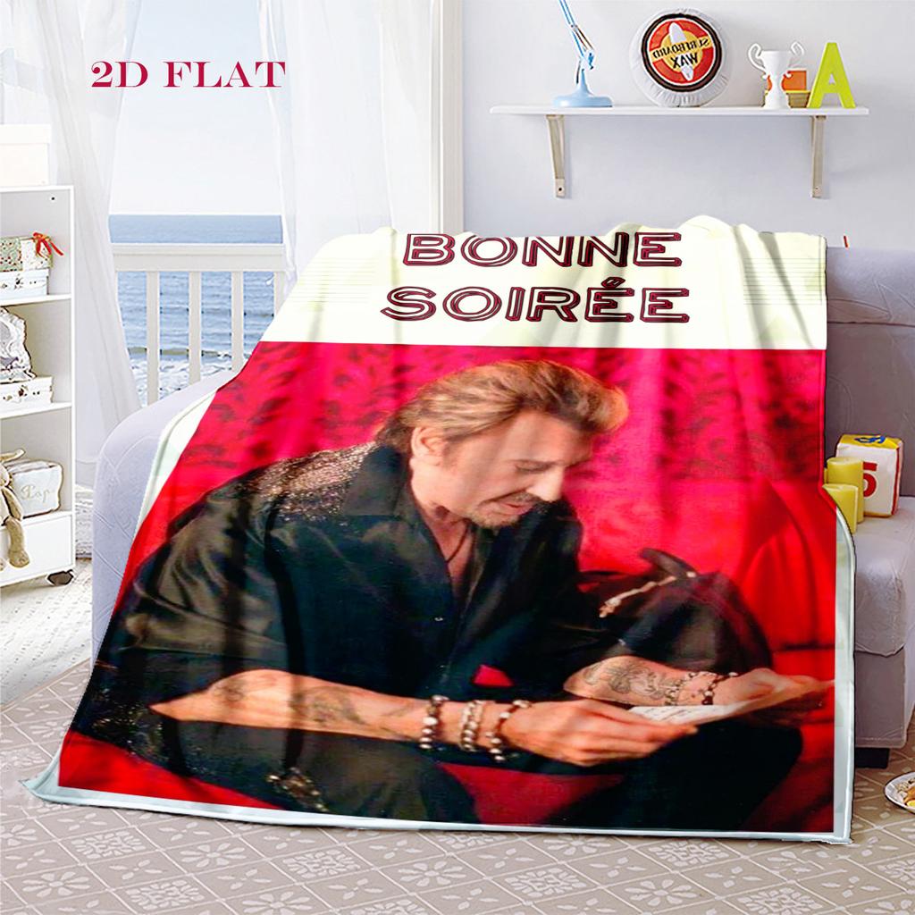Rock Legend Johnny Halliday blanket Home Decor sofa blanket Digital printing Machine washable bedroom