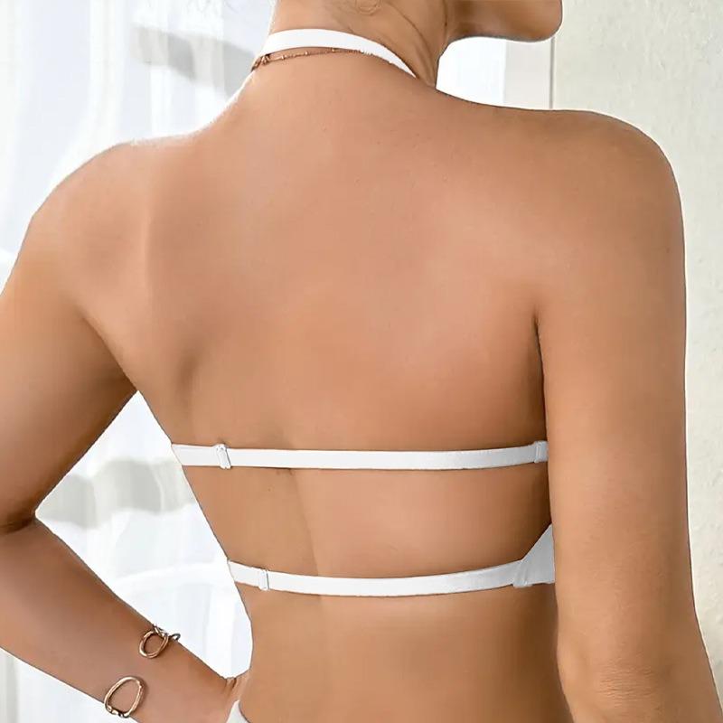 Women's Multi-Way Beauty Back Bra Sexy Backless Halter Bra Plus Size Push Up Brassiere