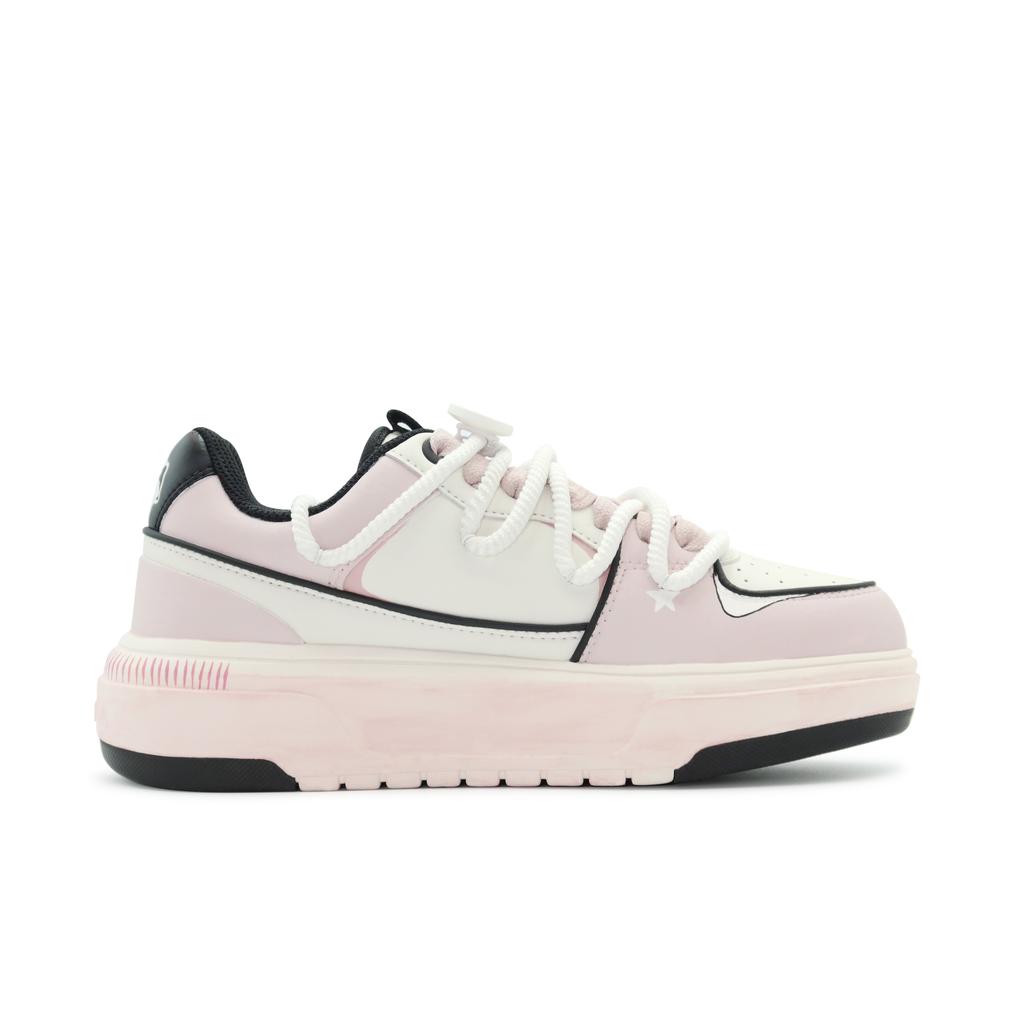 MLB Klobige Liner Rutschfest Abriebfest Niedrig geschnitten Skateboard-Schuhe Unisex Rosa Weiß 3ASXCA12N-50WHS(Team186-)
