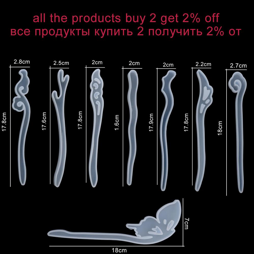 1Pcs Hairpin Silicone Mold Classical Hair Pin Epoxy Resin Molds for DIY Craft Resin Hair Stick Jewelry Making Accessories Tool