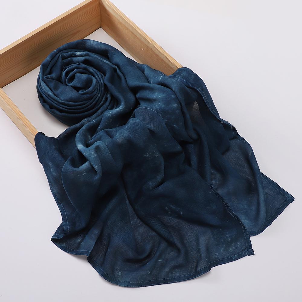 Hot Selling Tie Dye Printed Hijab Modal Cotton Viscose Scarf Rayon Shawl Lightweight Muslim Ramadan Headscarf Scarves