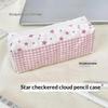 Multi-Functional Striped Polka Dot Pen Bag Handheld Large Capacity Pencil Case Stationery Pouch Back To School