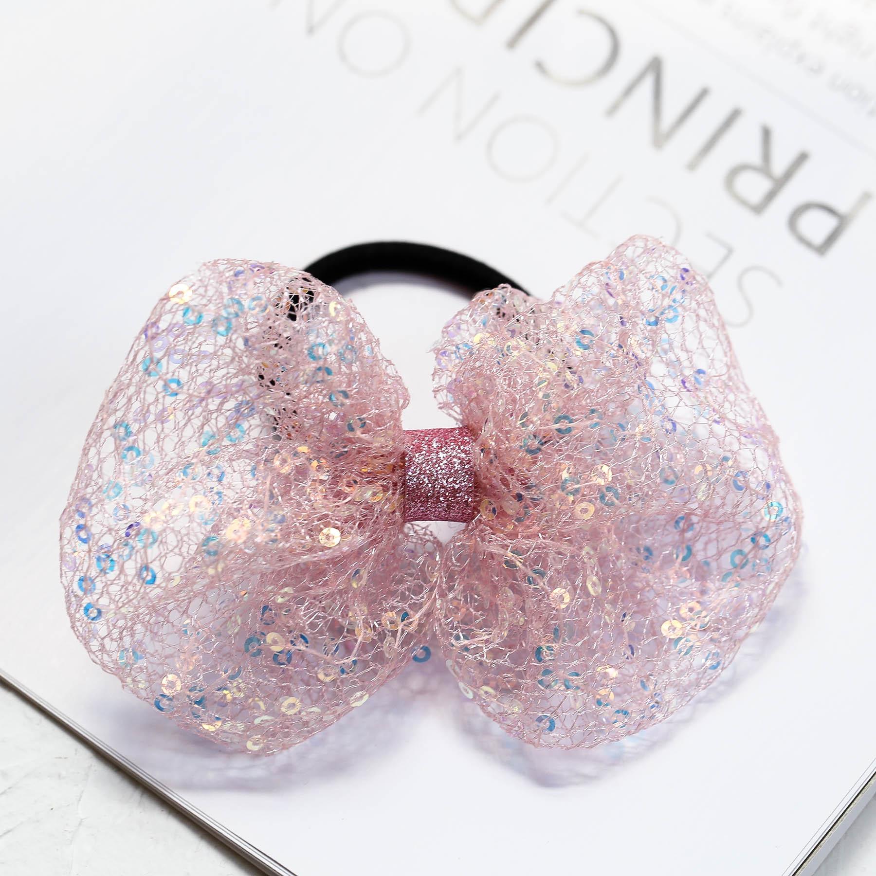 

Korean Style Girls Big Bow Hair Clips & Accessories with Gauze Sequins