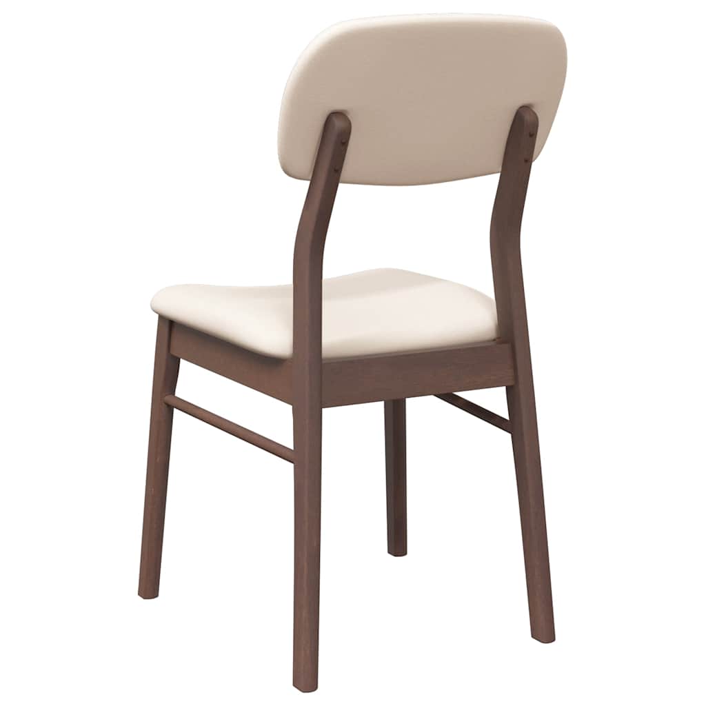 Dining Chairs with Cushions 2 pcs Brown Solid Rubberwood