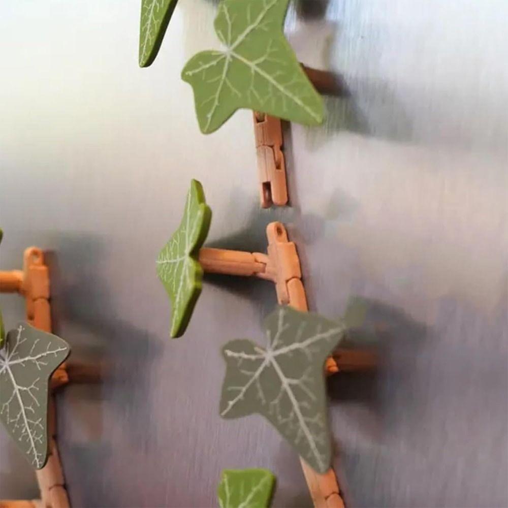 3D-gedruckter Efeu-Kühlschrankmagnet mit beweglichen Stielen, unechter Efeu, Einkaufsliste, Heimdekoration