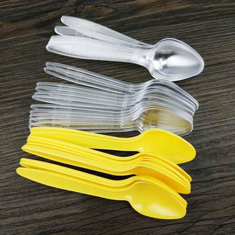 Disposable DS2 PS Plastic Pointed Ice Cream Spoon - Takeaway Packaging with Free Shipping