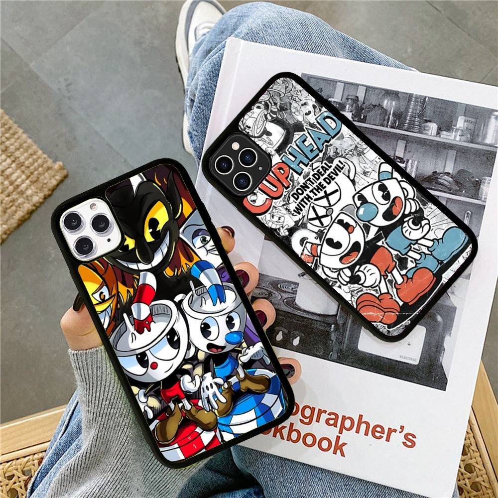 Anime Cuphead Cartoon Phone Case For IPhone 17 16 15 14 13 Plus 12 11 Pro Max PC+TPU Cases Back Cover