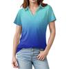 Damen Bluse Sommer Business Casual Arbeitstops Kurzarm Button-Down-Kragen V-Ausschnitt Bluse T-Shirt