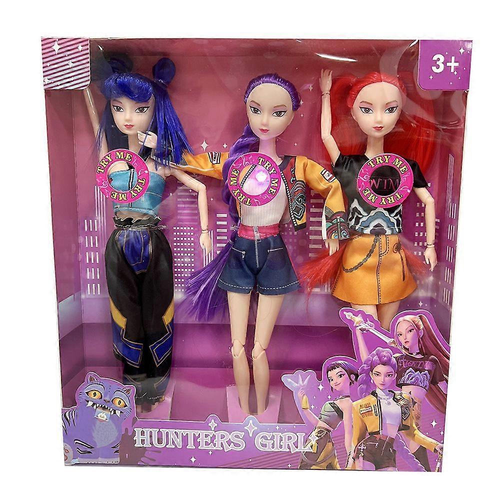 3x K-POP Dämonenjäger Actionfigur - Niedliche Vinyl-Figur Spielzeug, Sammlerstück Kpop Idol für Kinder & Fans