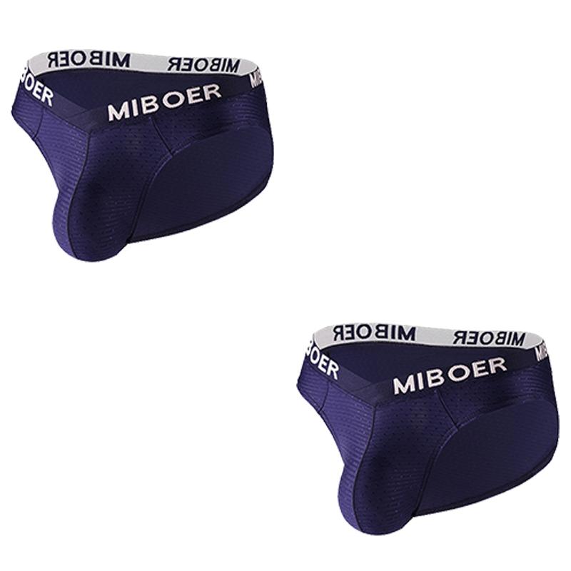 2Pcs/Lot Men's Sexy Low Rise Briefs Solid Color Breathable Big V Waist Briefs U-Pouch Slim Fit Briefs