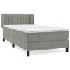 VidaXL Lit à sommier tapissier et matelas Gris clair 90x190 cm Velours - Modèle 3127583