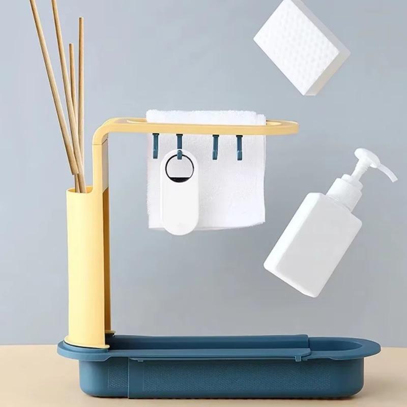 Sink Drain Rack Storage Basket Kitchen Gadgets Telescopic Sink Shelf Kitchen Accessories Tool Sinks Organizer Soap Sponge Holder
