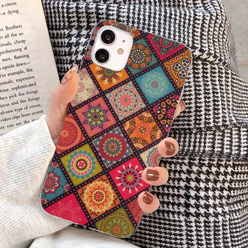 Mandala Flower Totem Phone Case for iphone 13 8 7 6S Plus X 5S SE 2020 XR 11 12 mini pro XS MAX