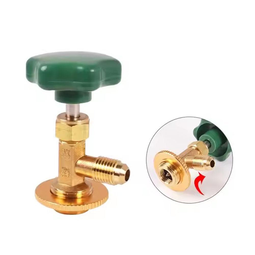 Refrigerant Bottle Opener Air Conditioner Refrigerant Can Tap Valve Bottle Opener Tool Brass Dispensing Valve