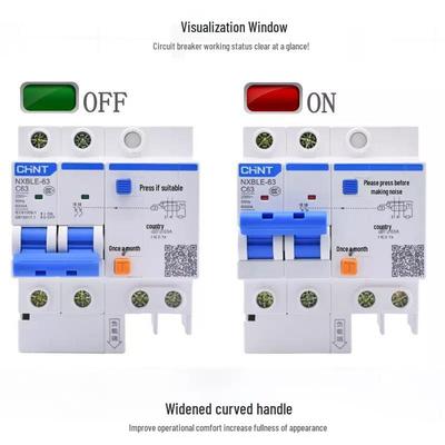 NXBLE-63/32 2P Circuit Breaker C32C125 with Residual Current Protection, DZ47LE Compatible.