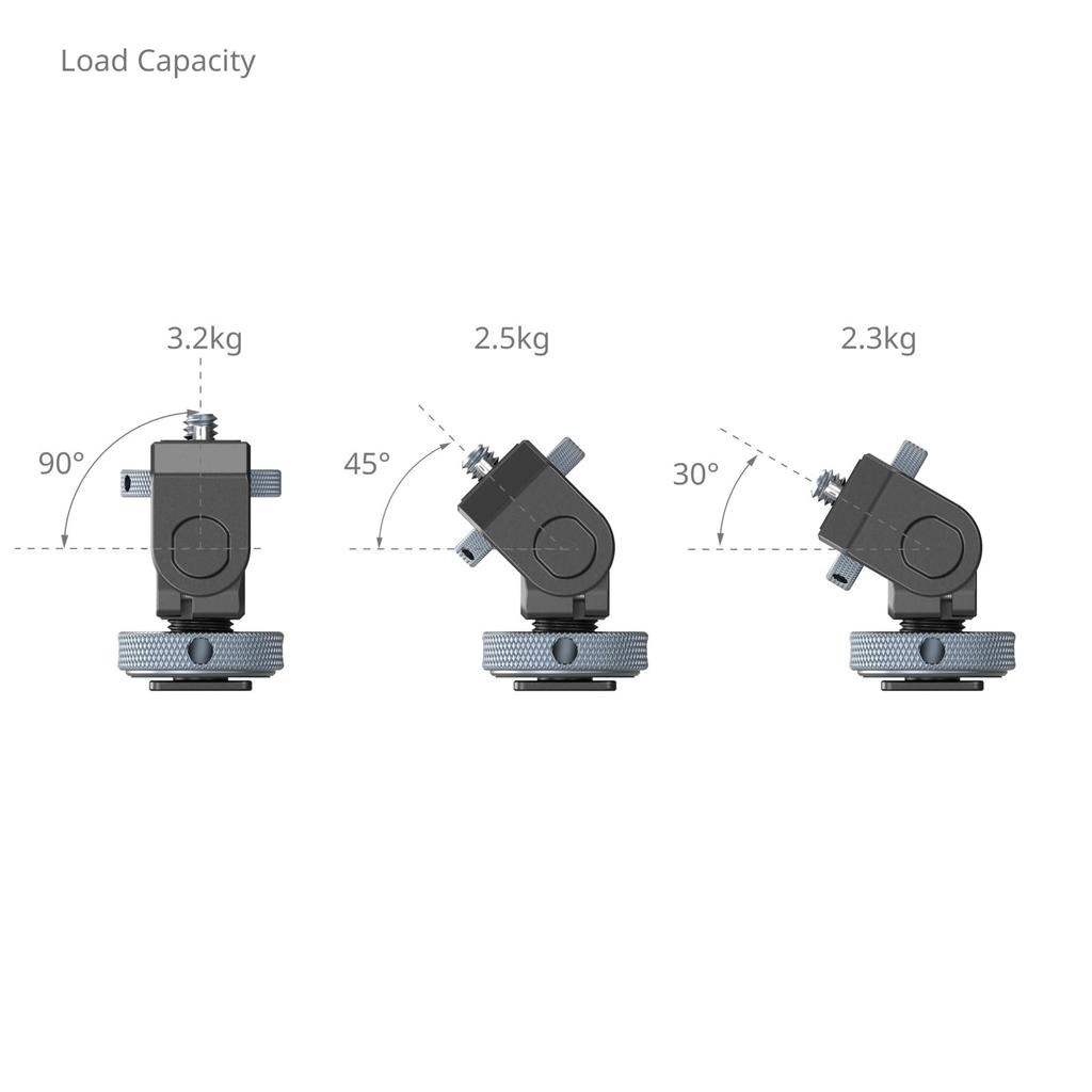 SmallRig Monitor Mount with Cold Monitor Rotation Adjustable for Field Recording 3809B Shoe, Holder, 360° (Left/Right), 180° (Front/Back),
