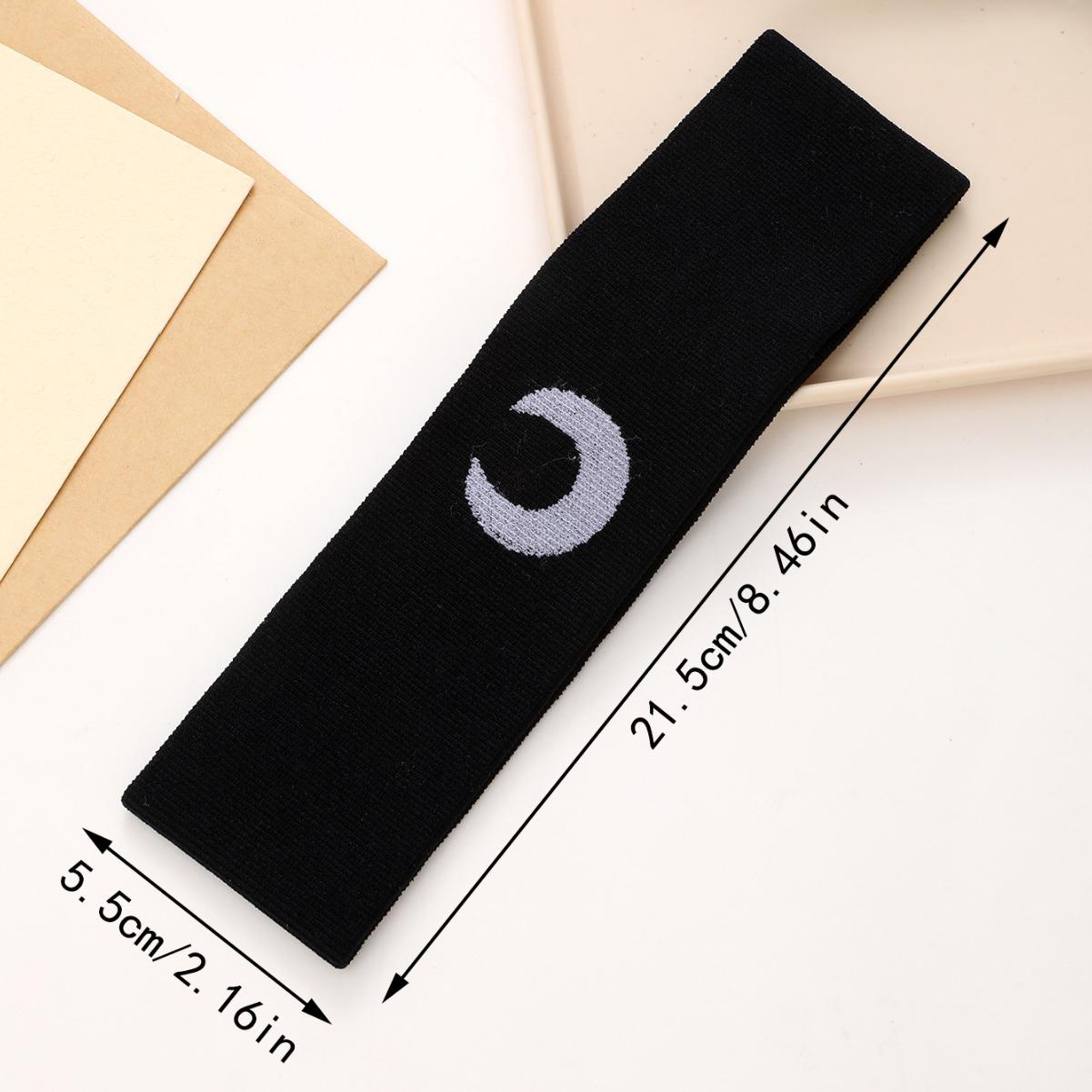 

Европейско-американская повязка на голову в виде полумесяца: Модный вышитый спортивный аксессуар для бега, езды на велосипеде и йоги чёрный