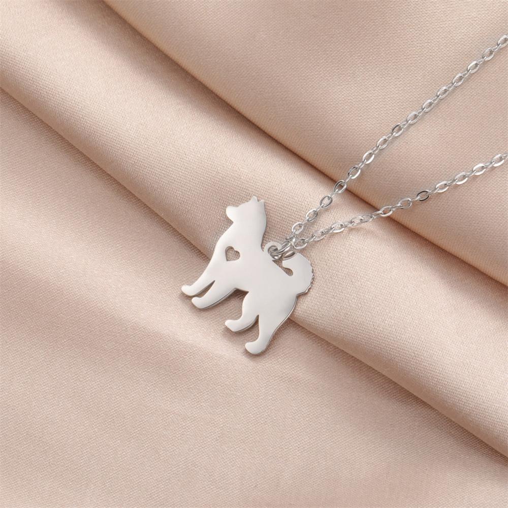 

My Shape Cute Puppy Dogs Pendant Necklace for Women Girl Stainless Steel Animal Samoye Dachshund Dog Jewelry Dogs Lovers Gifts