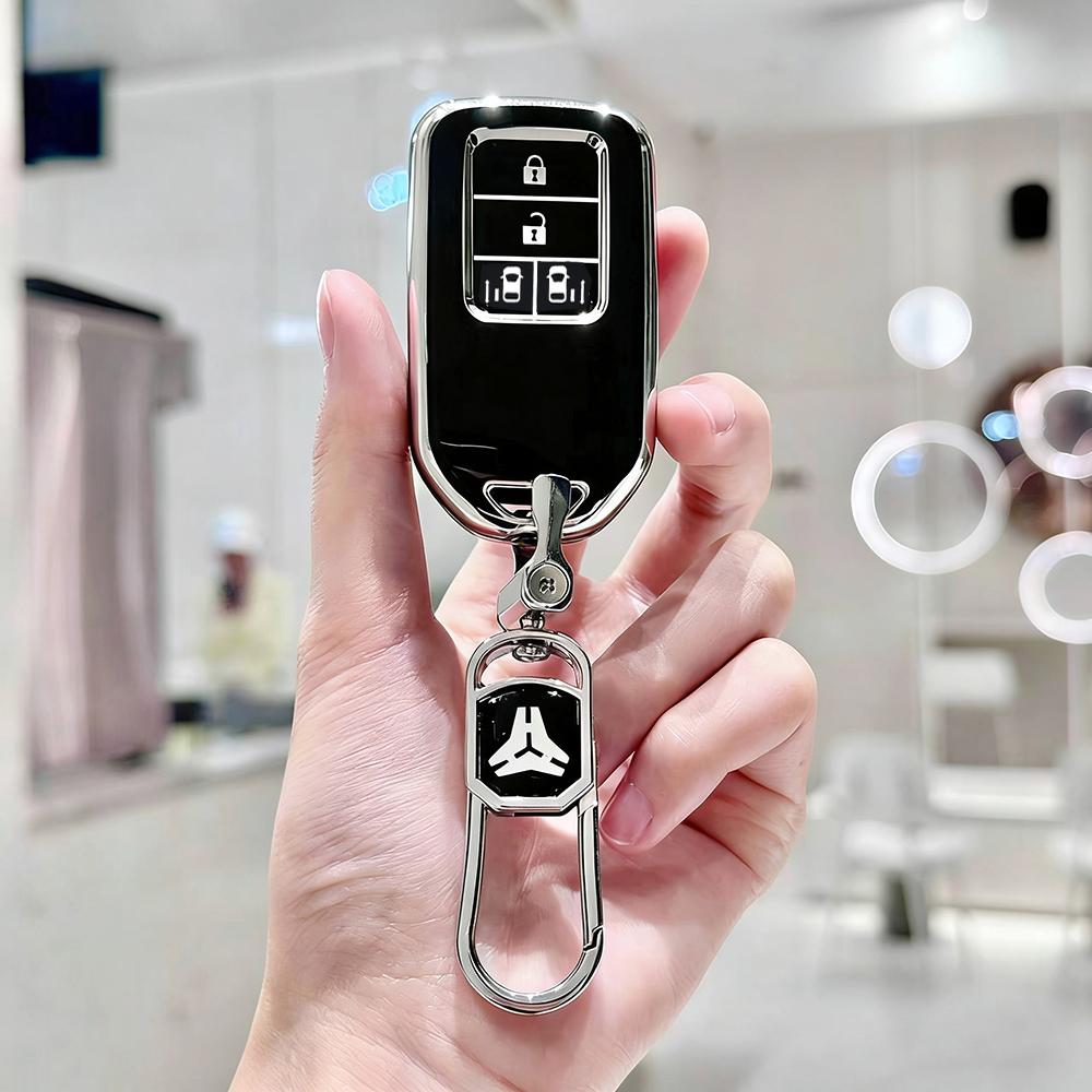 TPU Car Remote Key Case Cover for Honda Vezel City Civic Jazz BRV BR-V HRV Protector Shell Fob Keychain Auto Accessories