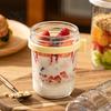 BPA-free Glass Food Container Overnight Oats Containers with Airtight Lid & Spoon 350ml Breakfast for Yogurt Clear Cereal Storage Jar Salad