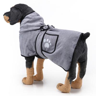 Water Absorbent Soft Pet Dog Double Bag Quickly Dry Microfiber Pet Dog Bath Towel Bathrobe